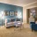 Living room with a painted accent wall
